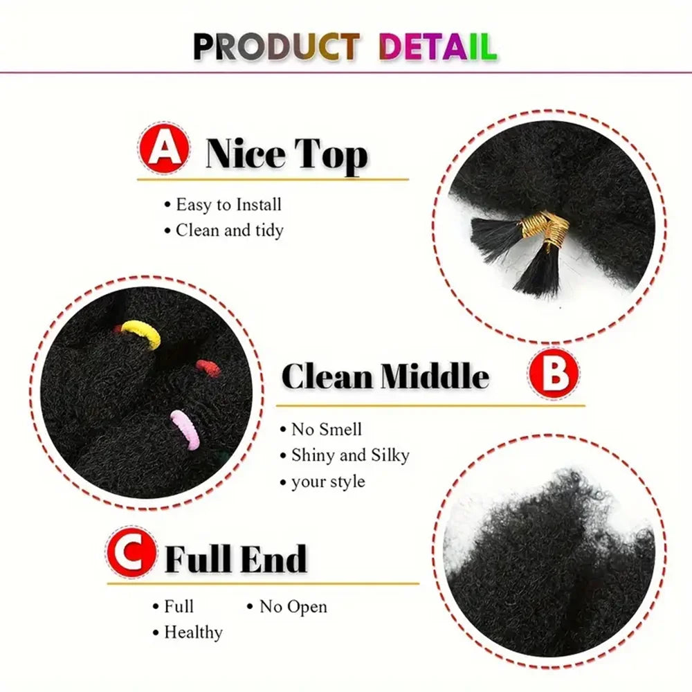 12 Inch Pre-Fluffied Afro Kinky Twist Braiding Hair | Synthetic Bulk Hair Extensions Ombre Colors - view 3