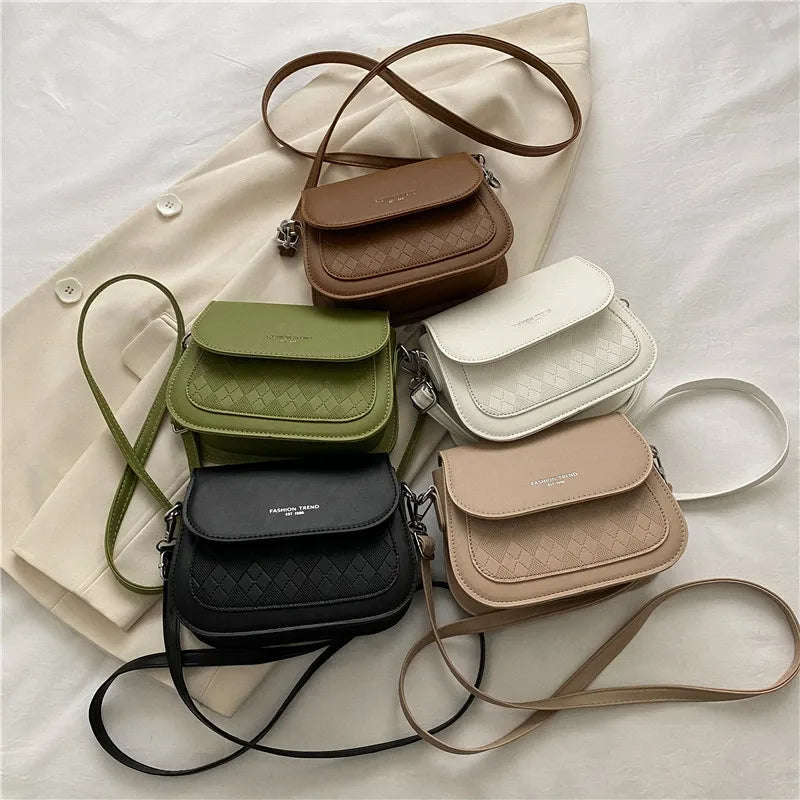 Small PU Leather Saddle Bag | Fashion Flap Crossbody Purse Luxegan