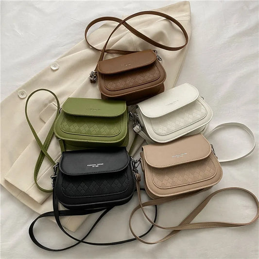 Small PU Leather Saddle Bag | Fashion Flap Crossbody Purse Luxegan