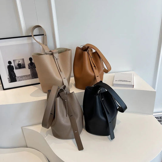 Retro Solid Color Baguette | Soft PU Leather Underarm Shoulder Bag Luxegan