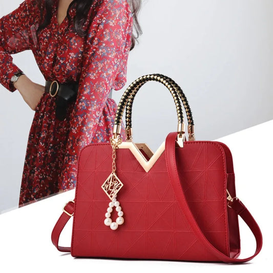 Women's Handbag Patchwork Shoulder Messenger Bag | Office Work PU Leather Female Bag & Ladies Luxury Elegant Handbag Luxegan