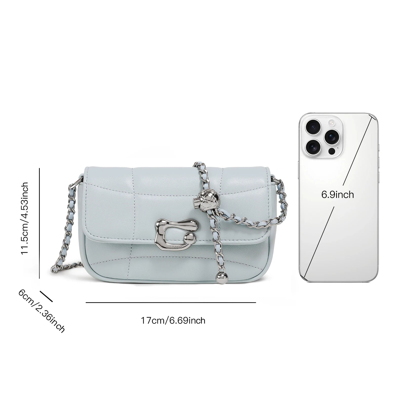 Genuine Leather Crossbody Bag | Luxury Brand Shoulder Bag with Chain Strap & Unique Design Quilted Handbag Luxegan