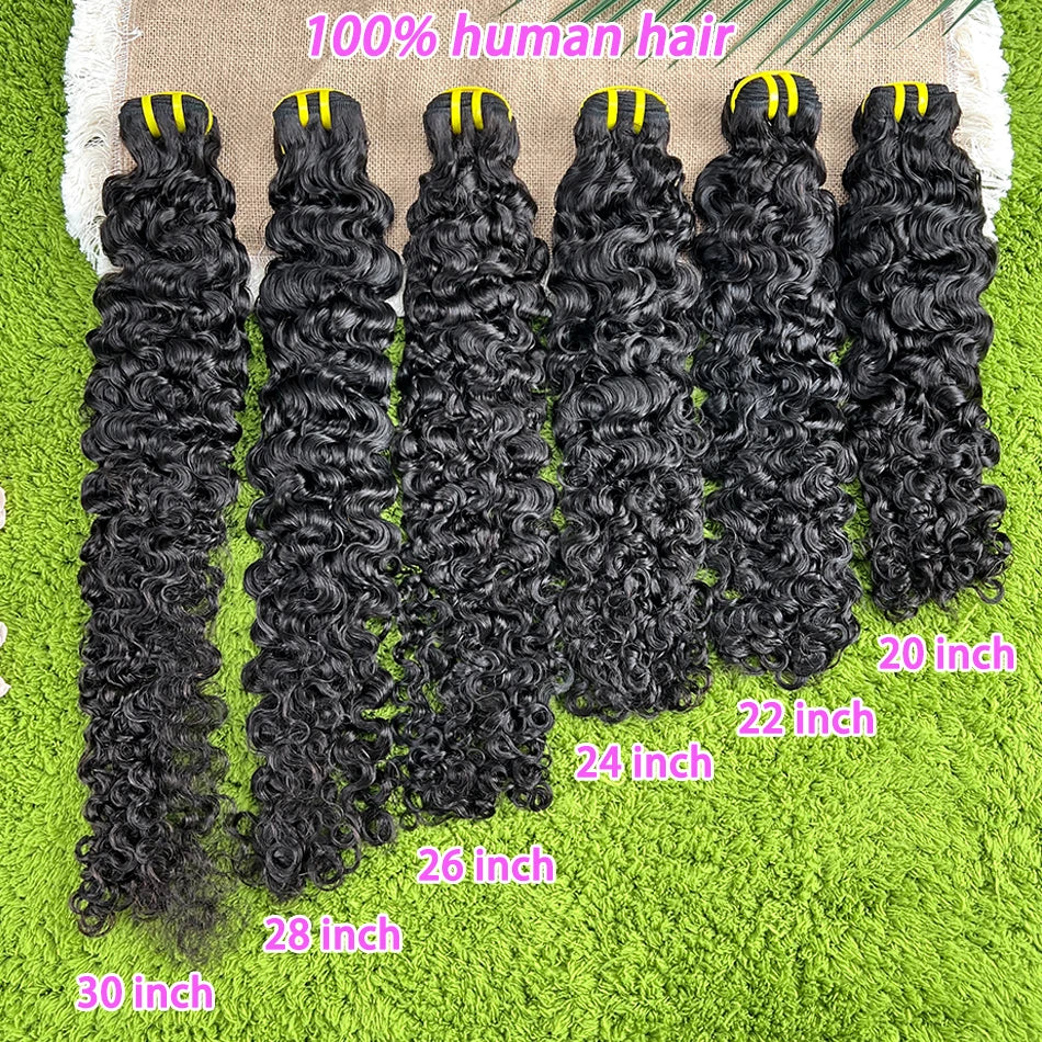 Burmese Curly Human Hair Bundles | 10–30 Inch Weft Extensions Luxegan