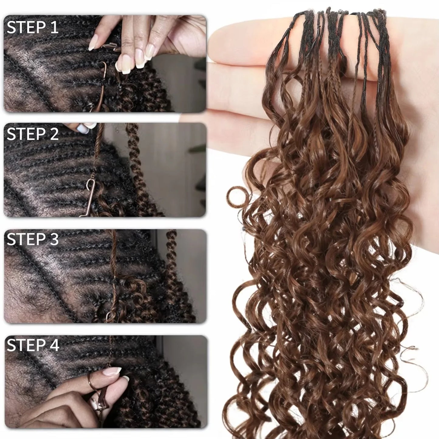 Curly Human Hair Crochet Extensions | 10–26 Inch Luxegan
