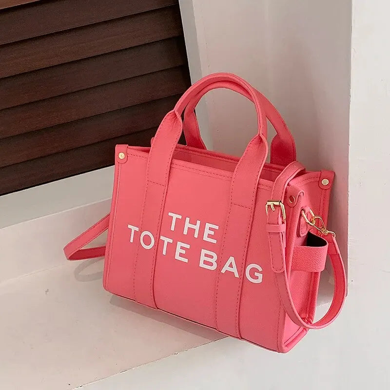 The Tote Bag for Women | Crossbody Female Handbag & New Solid Words Letter Leisure Large Bag (Luxury Fashion Designer PU Bag) Luxegan