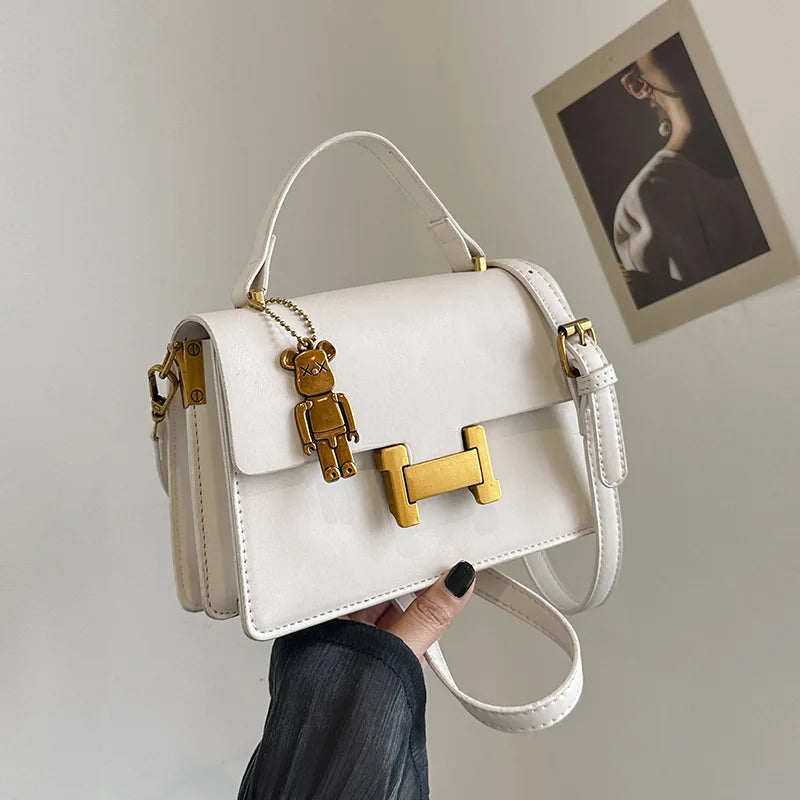 New Fashion Korean Style Small Square Bag | Textured Versatile Shoulder Crossbody Handbag for Women (Solid Color) Luxegan