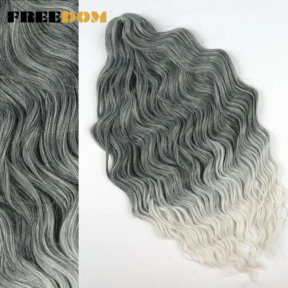 FREEDOM Synthetic Water Wave Crochet Braiding Hair 24 Inch – Ombre & Multi-Tone | 88 Colors | 300g - view 53