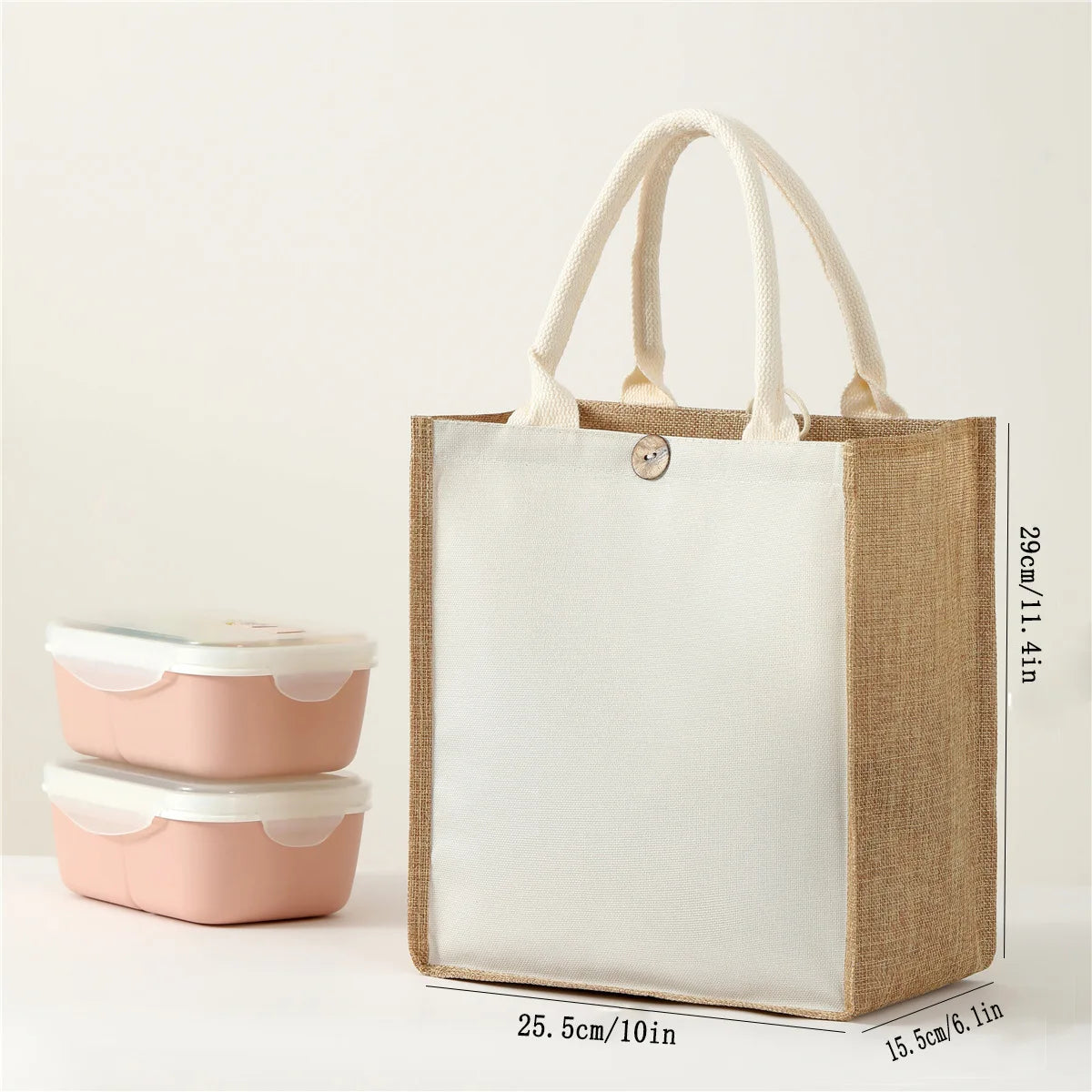 New Linen Handbags | Large Capacity Jute Shopping Bag & Travel Organizer Luxegan