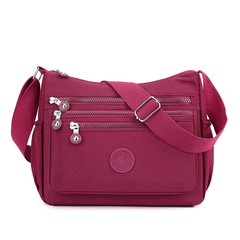 Nylon Multi-Pocket Shoulder Bag | Waterproof Casual Messenger Bag Luxegan