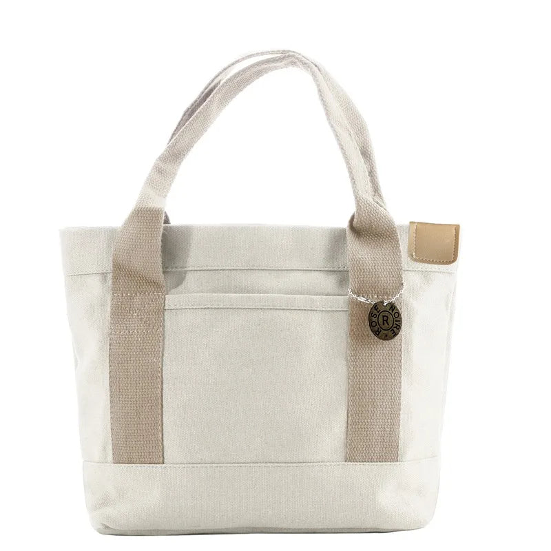 Women's Tote Bag Canvas Sewing Thread | Large Capacity Advanced Sense Handbag & Convenient Practical Female Commuter Bag Luxegan