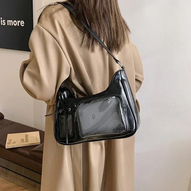 Y2K Harajuku Shoulder Bag | Kawaii Japanese Fashion Transparent ItaBag | JK Uniform Bag Korean Style School Crossbody Bag Luxegan