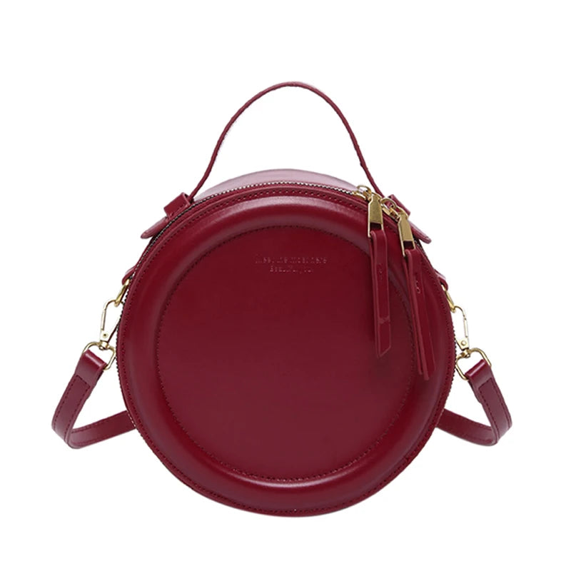 Round Crossbody Bags for Women | High Quality PU Leather Designer Shoulder Bag & Female Clutch Purse (Solid, Soft) Luxegan