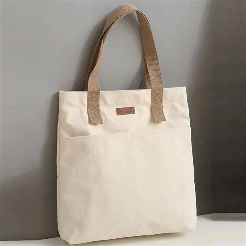 Structured Canvas Commuter Tote | Unisex Large Capacity Handbag Luxegan