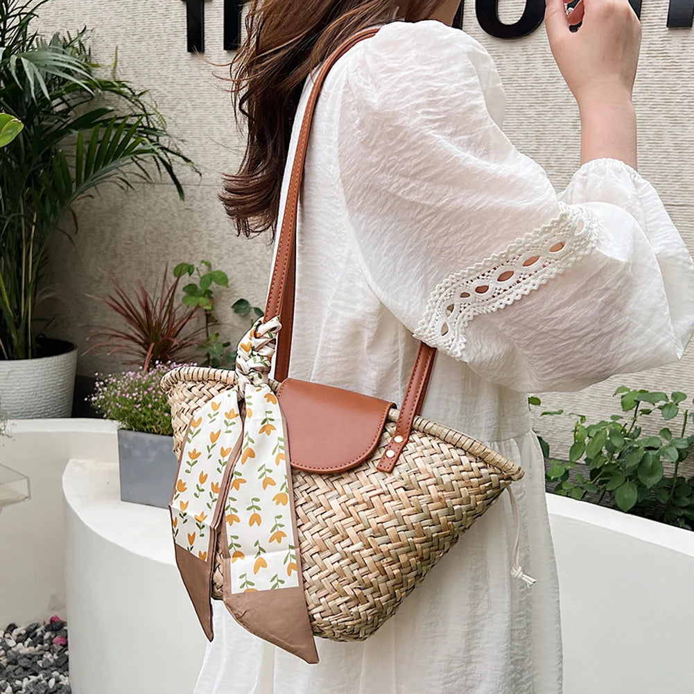 Women's Straw Woven Handbag | Summer Beach Casual Tote Bag & Large Capacity Clutch Luxegan