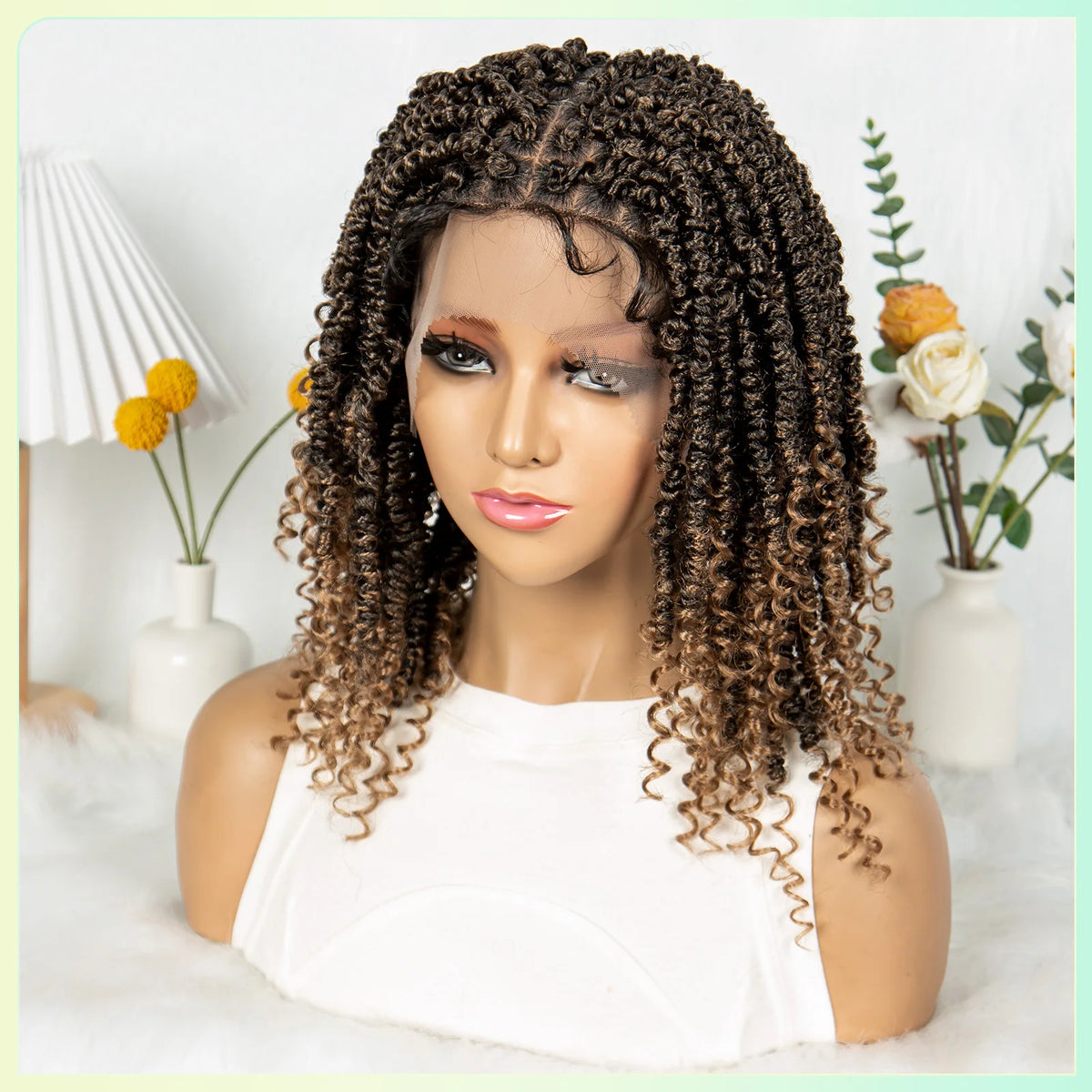 14 Inch Twisted Knotless Box Braids Wig | Full Lace | Baby Hair