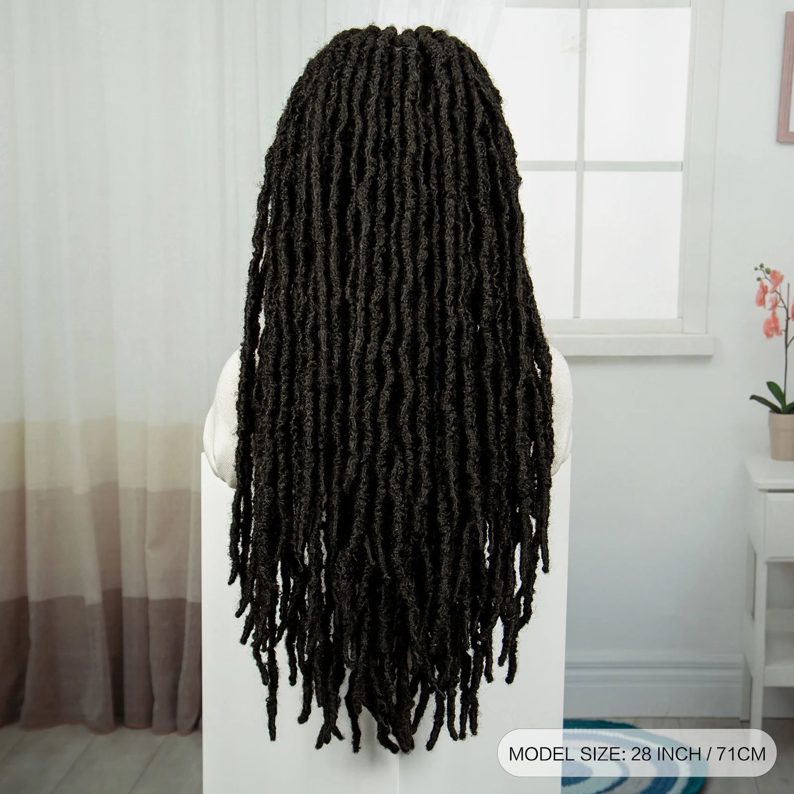 28" Cornrow Faux Locs Full Lace Wig | Goddess Braids | Baby Hair | Knotless Box Braids Luxegan