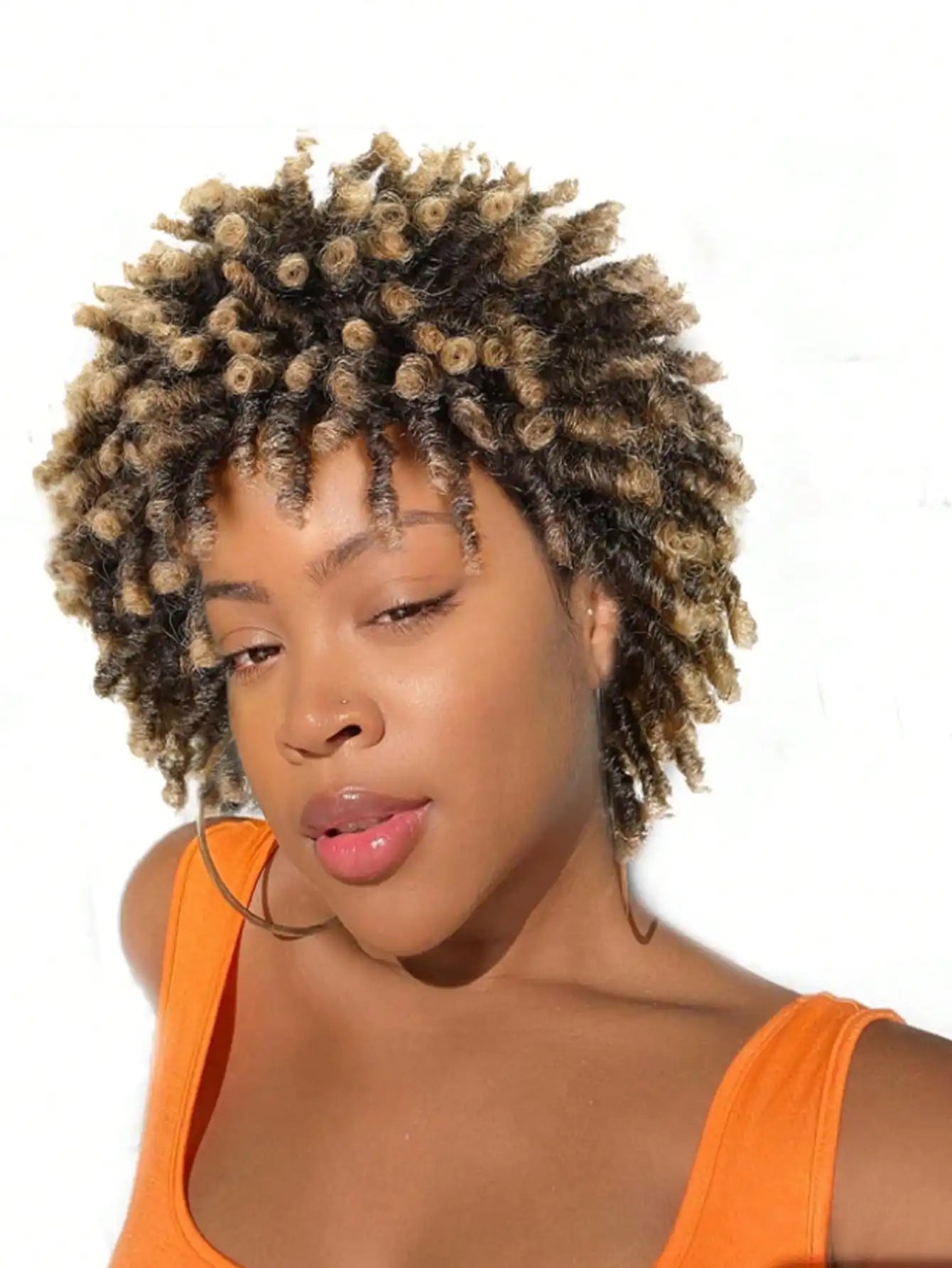 Short Afro Faux Dreads Wig | Heat Resistant Synthetic Braids | Unisex Wig for Black Women & Men - Luxegan