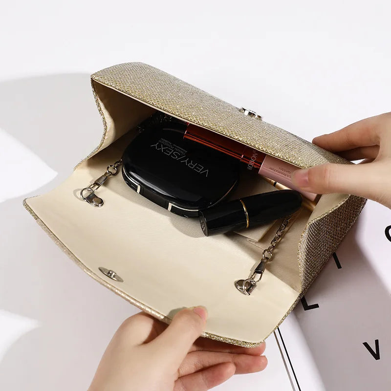 Luxury Women's Square Pleated Envelope Evening Clutch | Fashion Wedding Handbag Luxegan