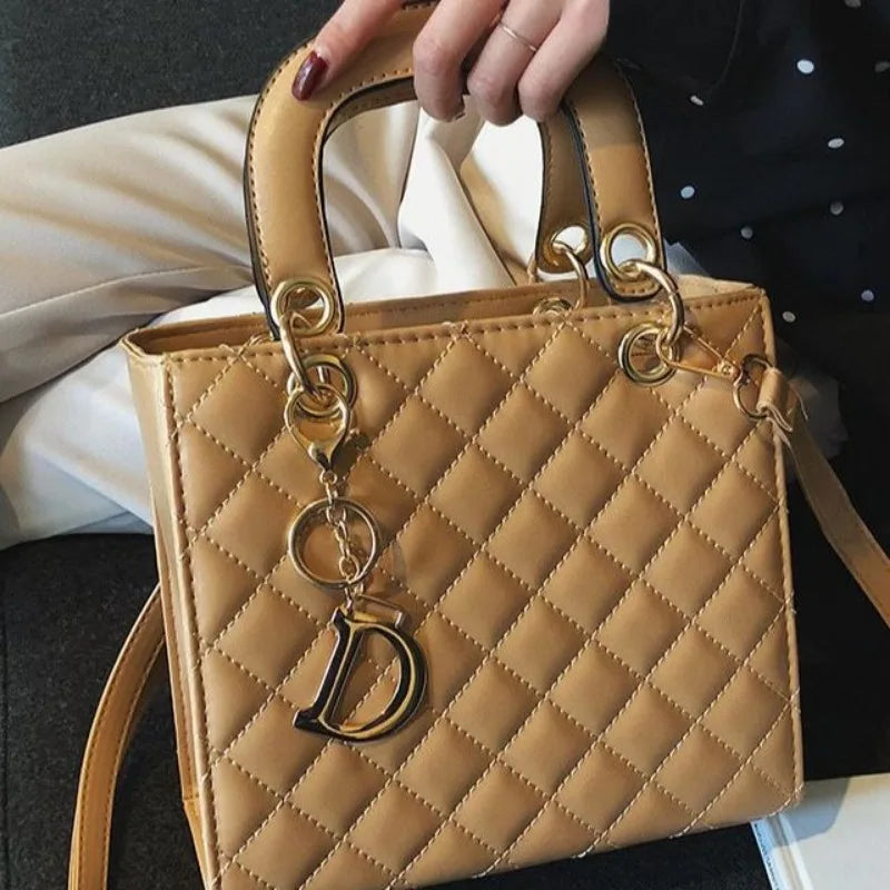 Luxury Lingge Chain Tote Bag | Women's Fashion Shoulder & Crossbody Handbag Luxegan