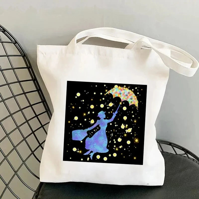 Soft Unisex Canvas Mary Poppins Tote | Kawaii Harajuku Large Capacity Shopping Bag