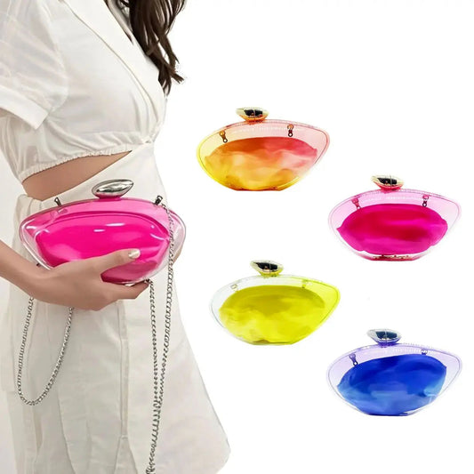 Elegant TPU Shell Clutch | Designer Handbag for Evening & Parties Luxegan