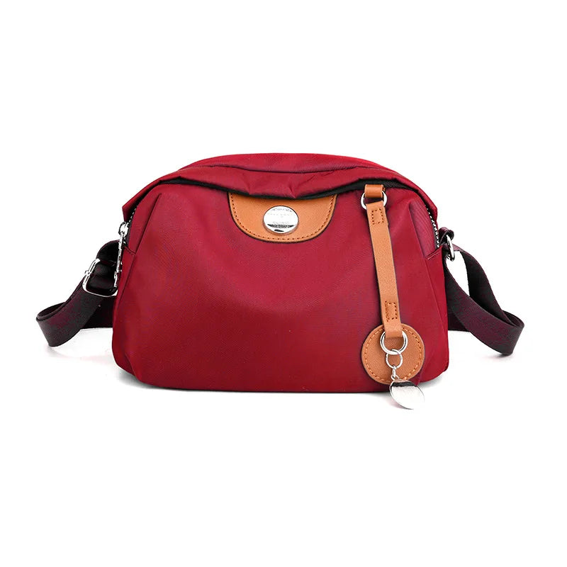 Waterproof Nylon Shell Bag | Casual Solid Color Messenger Purse Luxegan
