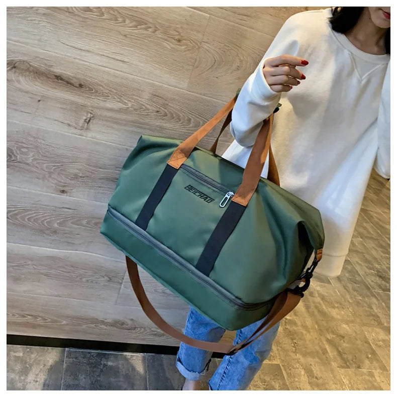 Large Capacity Waterproof Travel Gym Bag | Portable Oxford Fitness Duffle | Short-Distance Luggage & Men's Sports Handbag | Lightweight Shoulder Crossbody Bag Luxegan