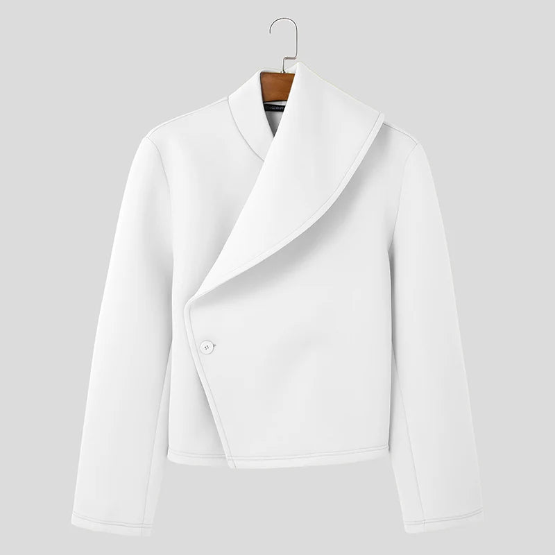 Men's Deconstructed Casual Jacket | Single Button Loose Coat