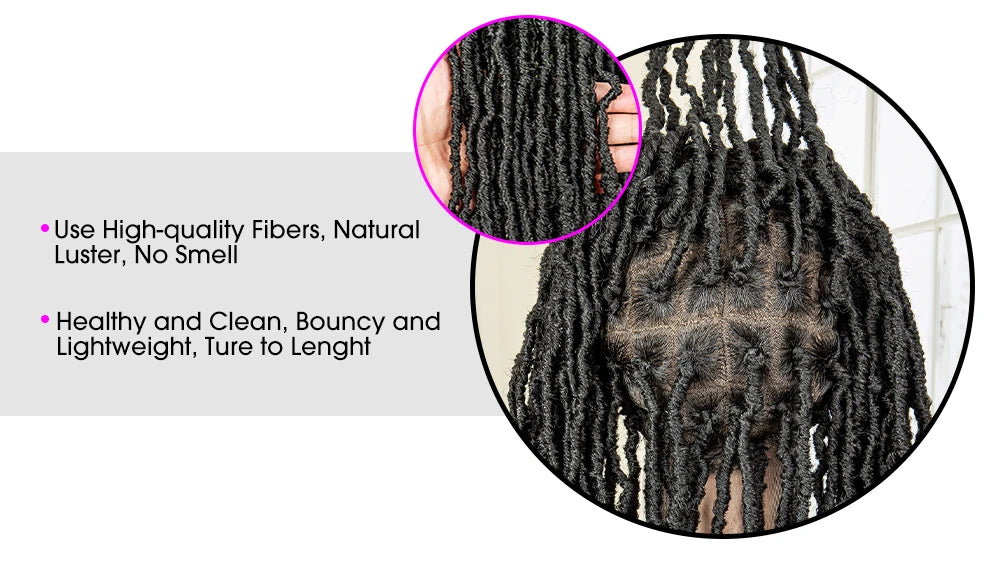 Super Long 36 Inches Synthetic Full Lace Dreadlock Box Braided Wigs for Afro Black Women Black Knotless Braiding Wigs Luxegan