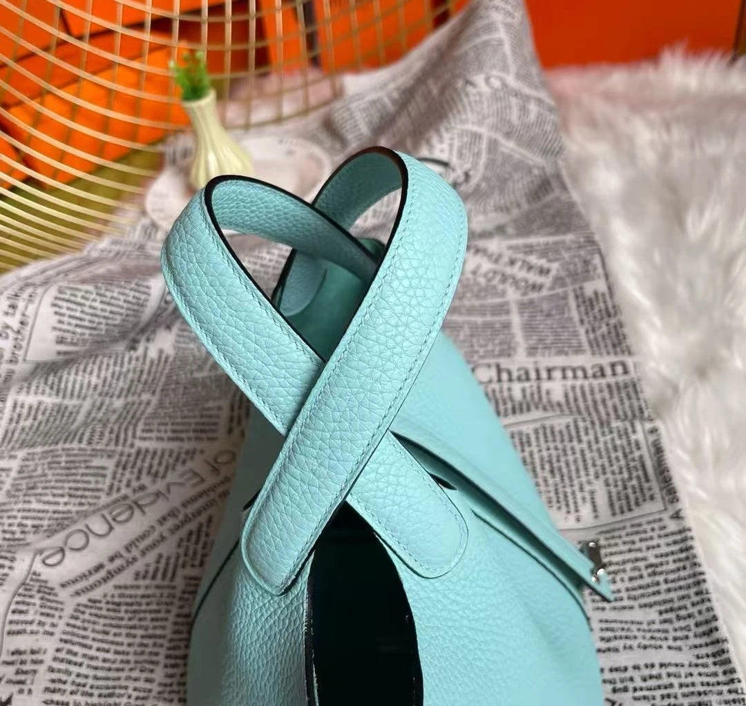 Genuine Leather Solid Casual Tote | Soft Hand-stitched Bucket Commuter Handbag Luxegan