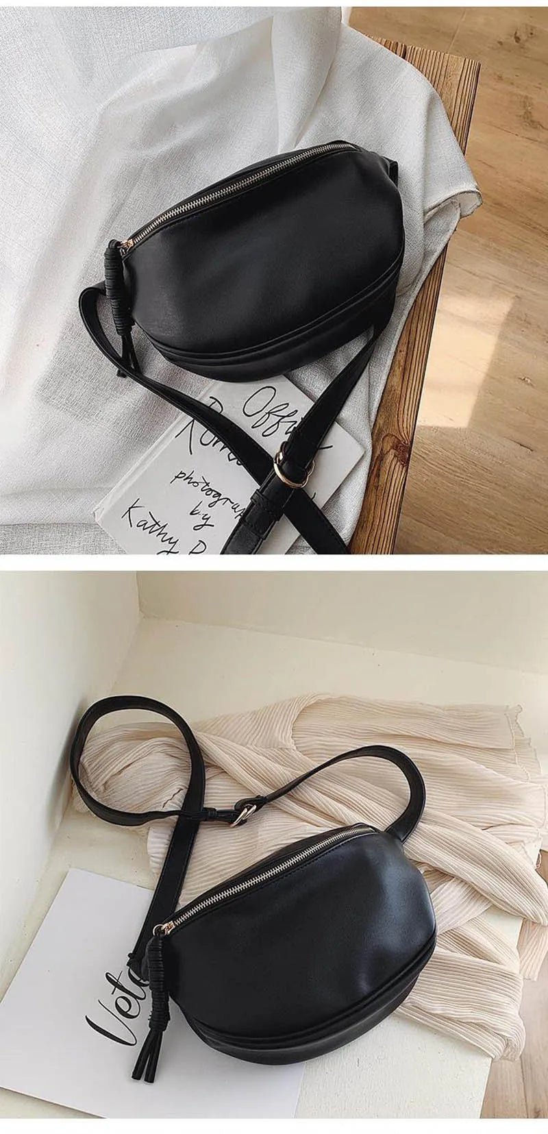 Fashion Simple Chest Pack | High-Quality PU Leather Fanny Bag for Women | Designer Waist Bag & Phone Purse | Versatile Female Shoulder Crossbody Bag (Model M02) Luxegan
