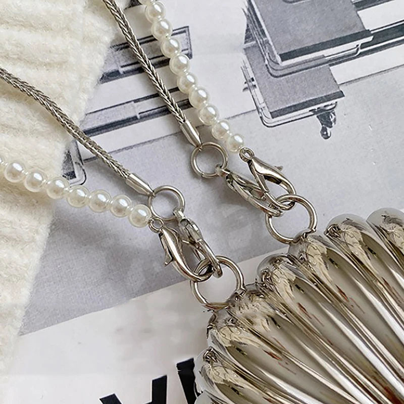 Pearl Mini Lipstick Shell Bag | Sophisticated "Petite" Silhouette | Elegant PVC Crossbody Mini - view 10