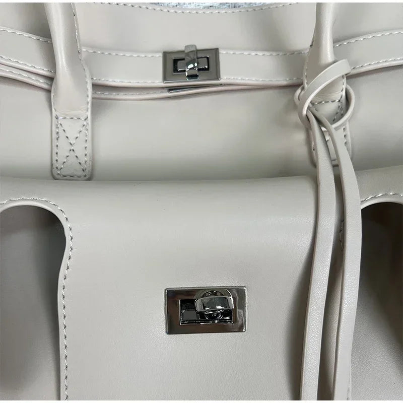 Luxury Wings Style Synthetic Leather Shoulder Bag,Large Capacity Commuting Women Tote Bag,Punk Buckle Simple Versatile Handbag