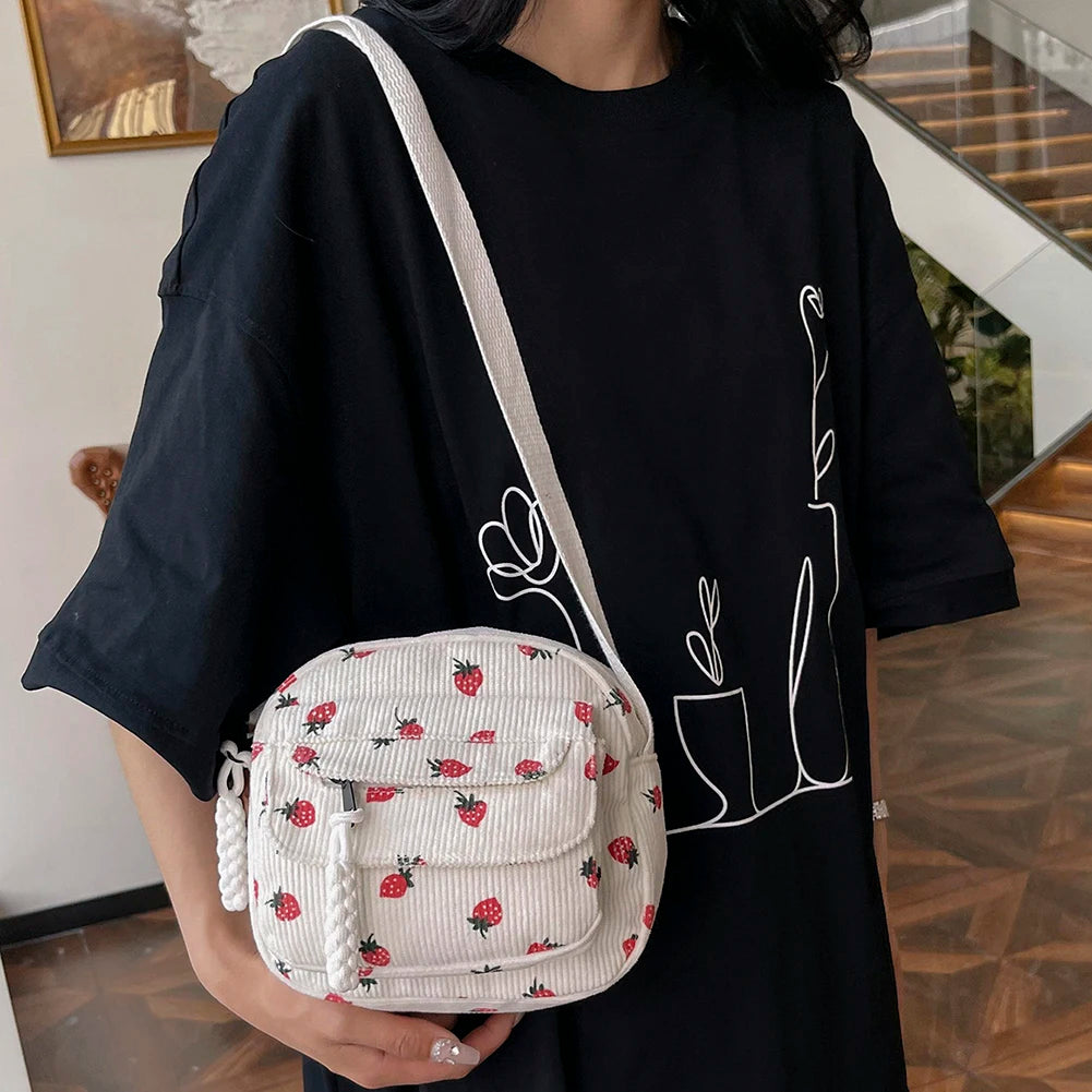 Cute Strawberry Shoulder Bag | Trendy Crossbody Tote & Handbag Luxegan