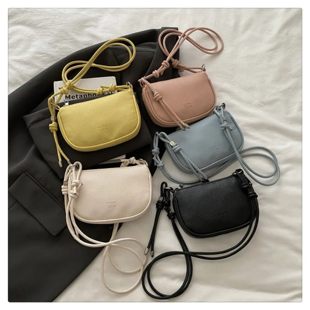 PU Leather Solid Casual Tote | Soft Exquisite Mini Commuting Crossbody Bag Luxegan