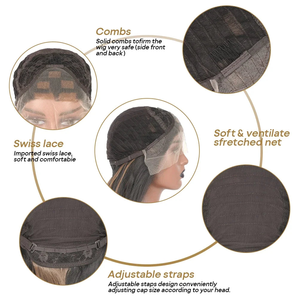 Highlight Green Body Wave Wig | Sophisticated 13x4 HD Lace Frontal | Elegant Ombre "Skunk Stripe" Green High-Temperature Fiber | "Dignified" Pre-Plucked Glueless Wig for Radiant Versatile Styling Luxegan