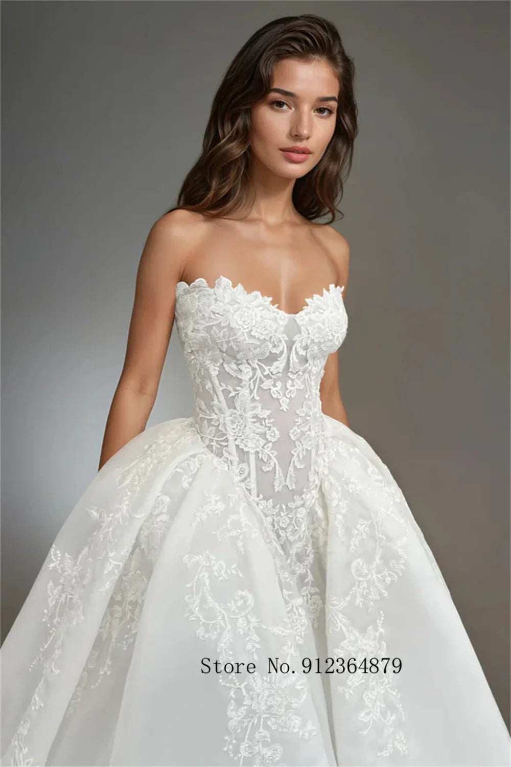 Luxurious Sweetheart Lace Applique Bridal Grown A Line Wedding Dresses Custom Made 2026 Rode De Morrie