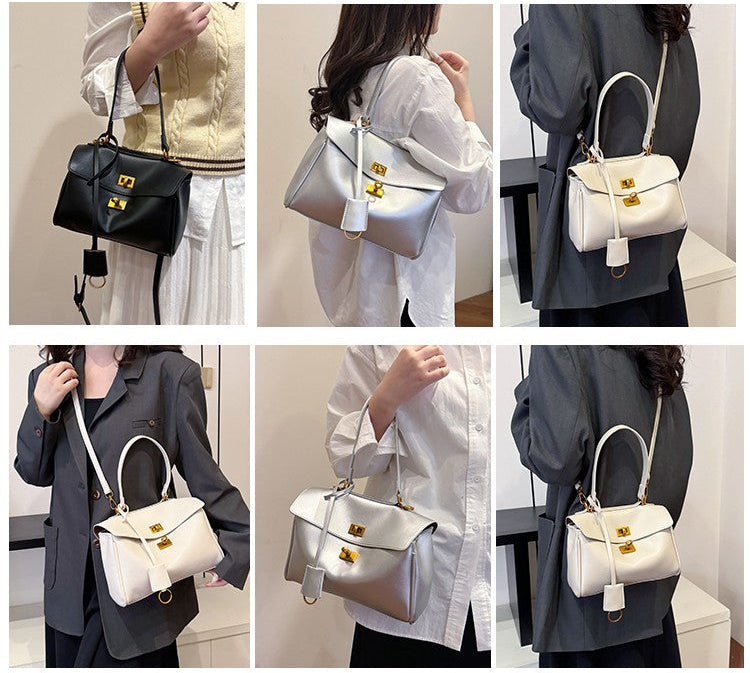 PU Shoulder Underarm Bag | Soft Contrast Color Messenger Bag Luxegan