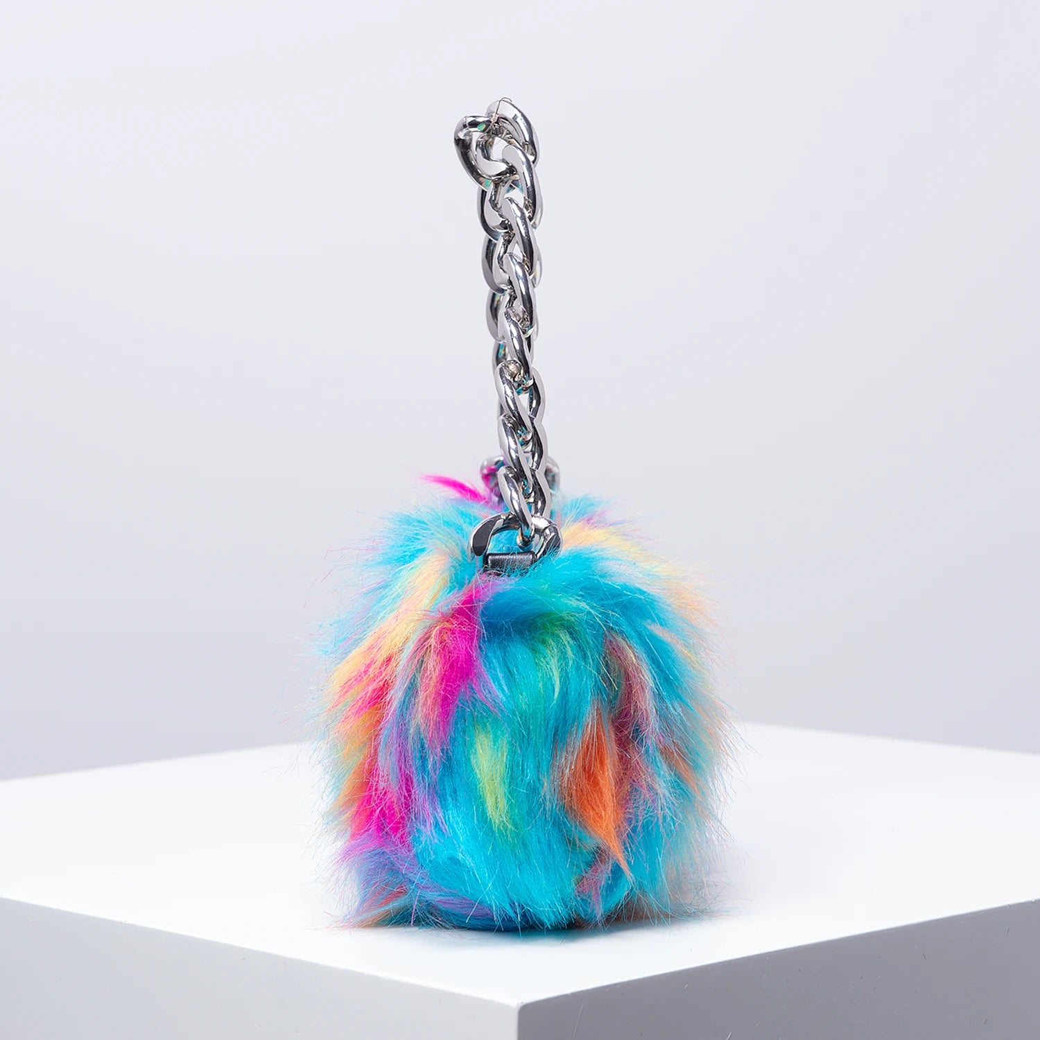 Solid Fuzz Soft Candy Color Satchel | Y2K Style Women’s Shoulder Bag with Iron Chain | Cute Charm Clutch & Colorful Square Purse Luxegan