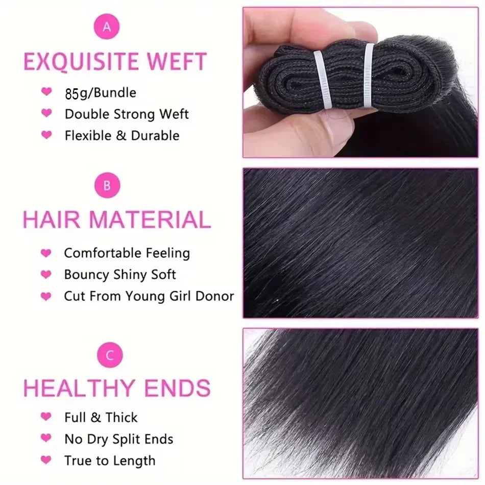 15A Grade Chinese Virgin Remy Straight Hair Bundles – 100g | Natural Black | 1/2/3/4 Pcs | 8–16 - view 5
