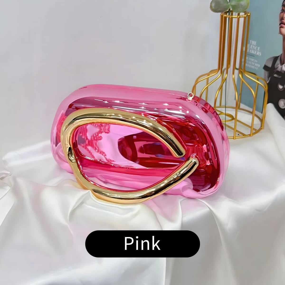 Fashion Elegant Metal Closure Box Crossbody | Sophisticated Acrylic Evening Bag for Women | Elegant Wedding Mini Ladies Wallet | Luxury Box-Shaped Party Purse & Compact Clutch (Model WY4316) Luxegan