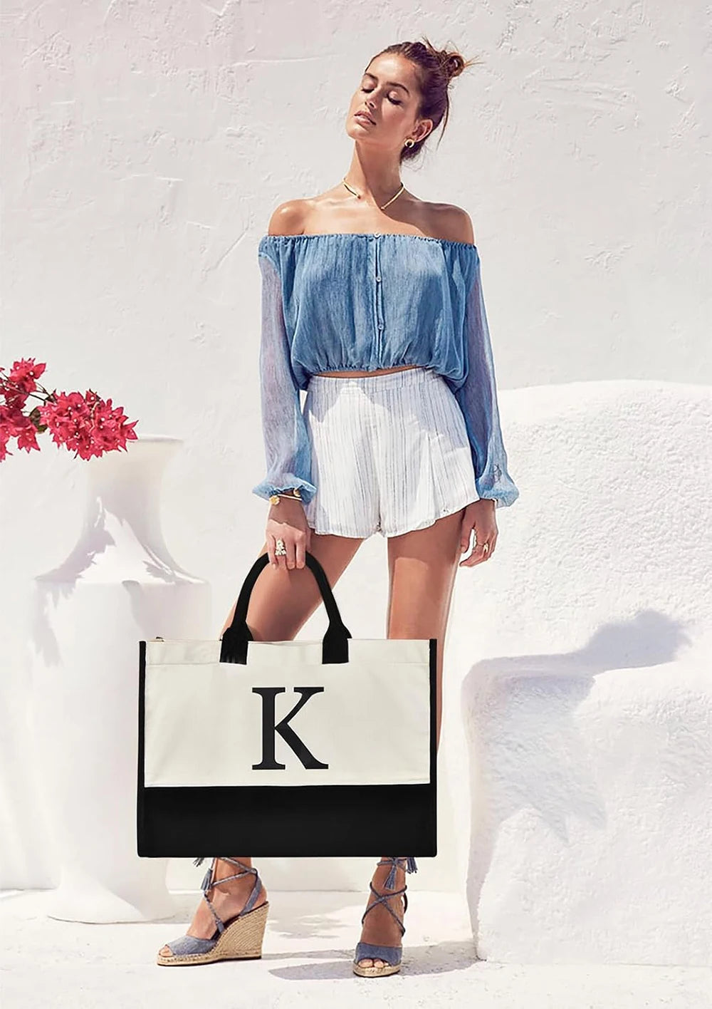 Personalized Monogrammed Jute Tote Bag | Extra Large Burlap Bridesmaid & Wedding Gift Bag | Eco-Friendly Patchwork Beach Bag for Bridal & Baby Showers Luxegan