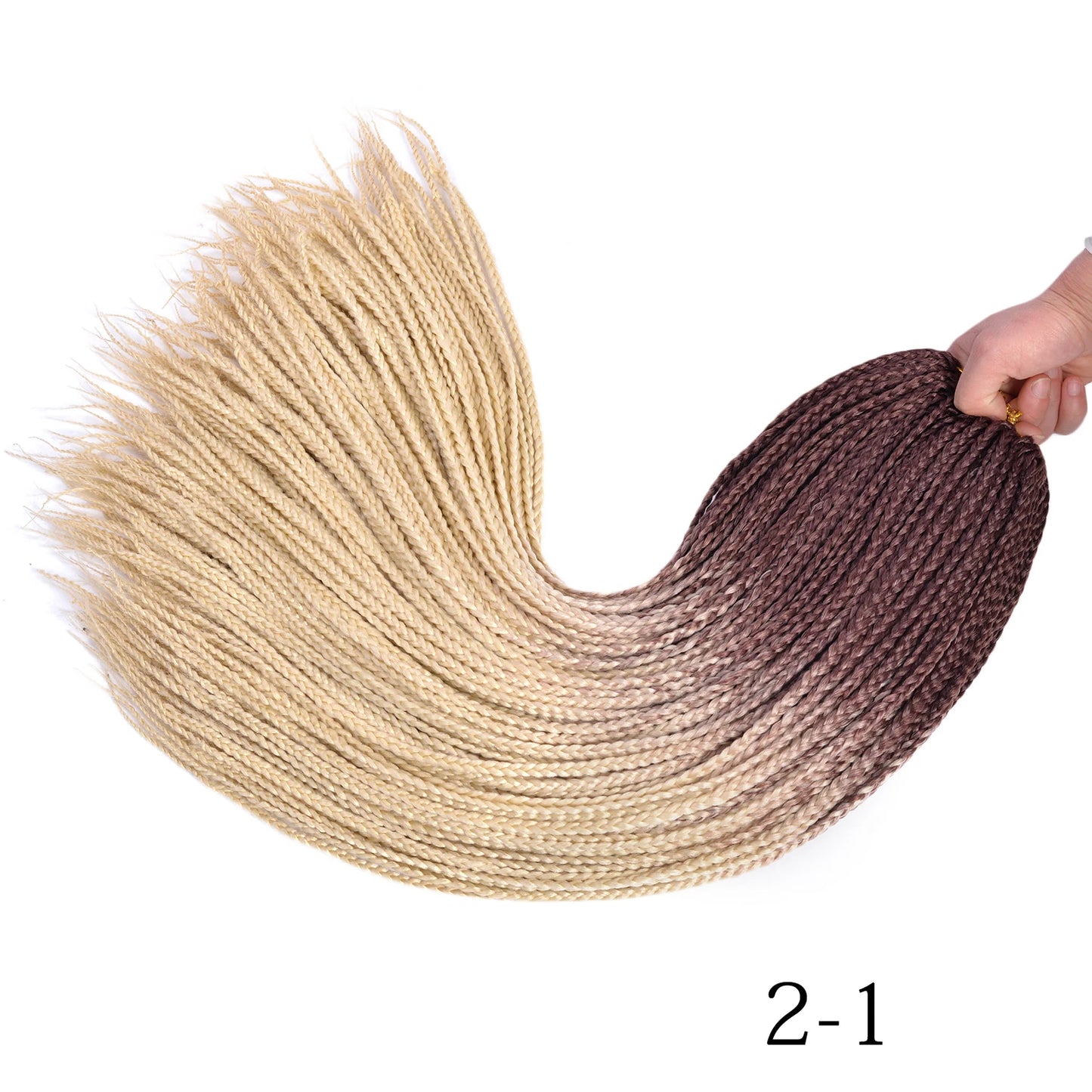 Ombre Box Braids Crochet Hair Extensions – Synthetic Straight Braiding Hair 14"/18"/24" | 22 Strands/Pack
