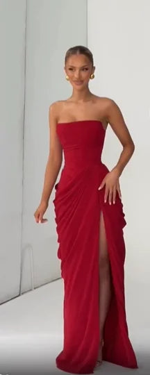 Solid V-Neck Sleeveless Fold Detail Regular Fit A-Line Floor-Length Dress – Spring/Summer Luxegan