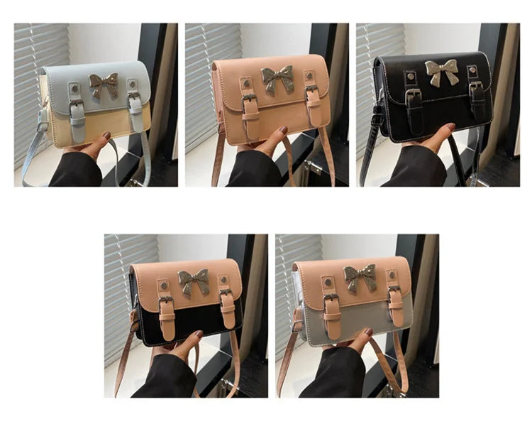 Fashion Square Small Crossbody Bags | Bowknot Decor Flap Shoulder Bag (For Summer Travel & Daily Use) Luxegan