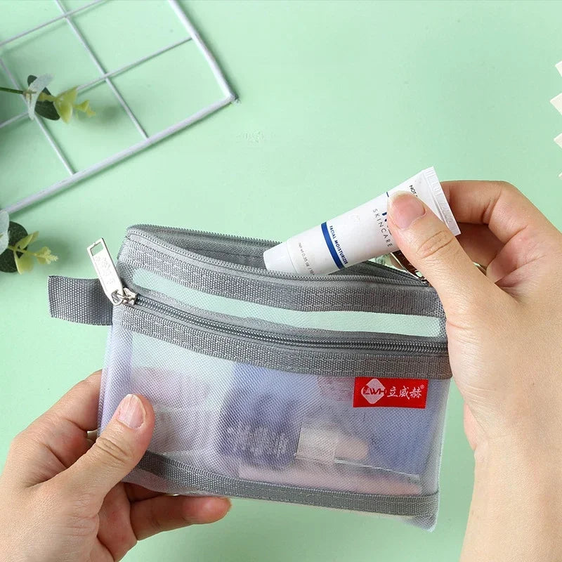 Bolsos cuadrados de nailon de doble capa con cremallera, monederos, carteras, tarjeteros para identificación bancaria y tarjetas de crédito, licencia B8, bolsas de almacenamiento con bolsillo