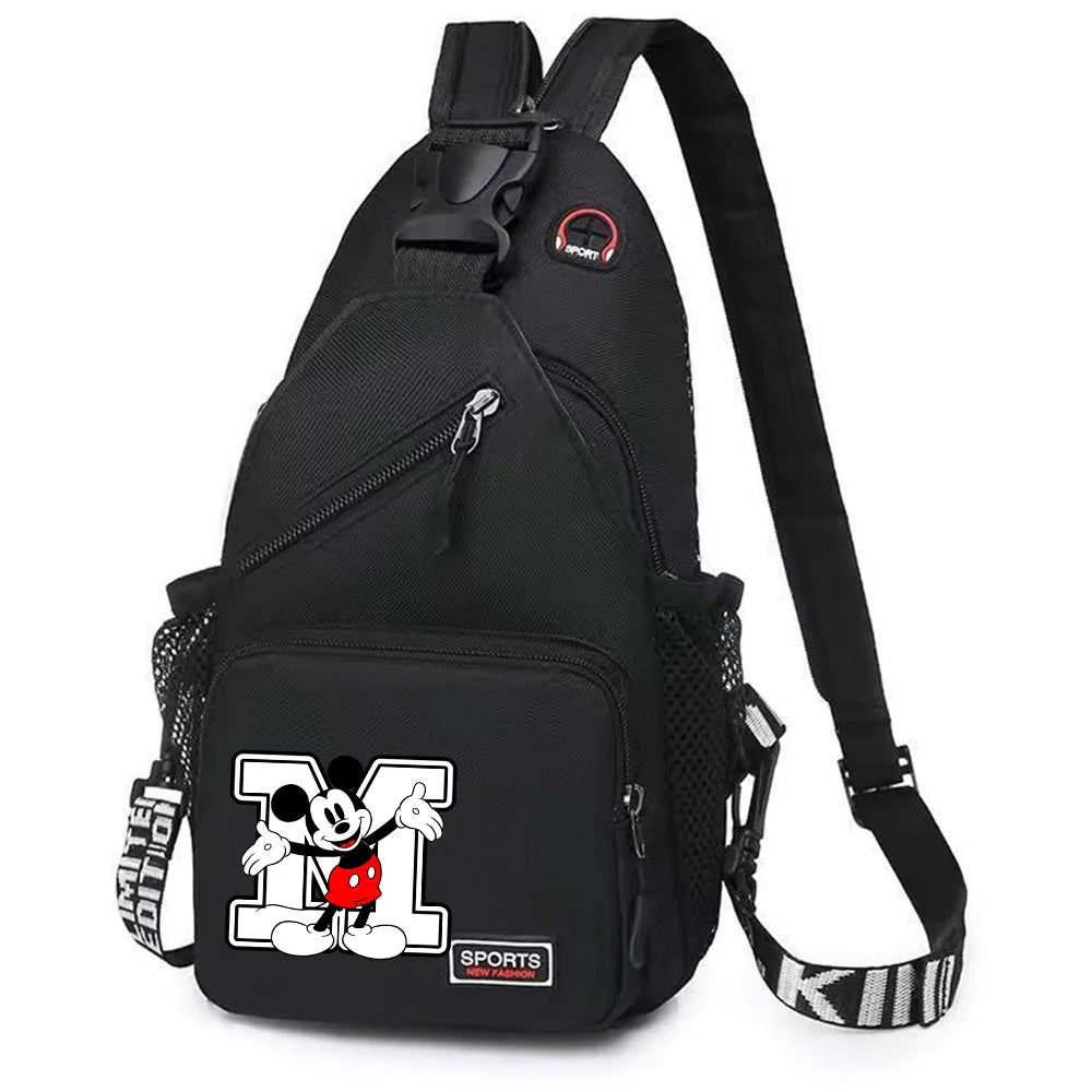 Mickey Minnie Mouse Cartoon Shoulder Bag | Unisex Multi-functional Oxford Fabric Backpack & Casual Chest Business Travel Pack Luxegan