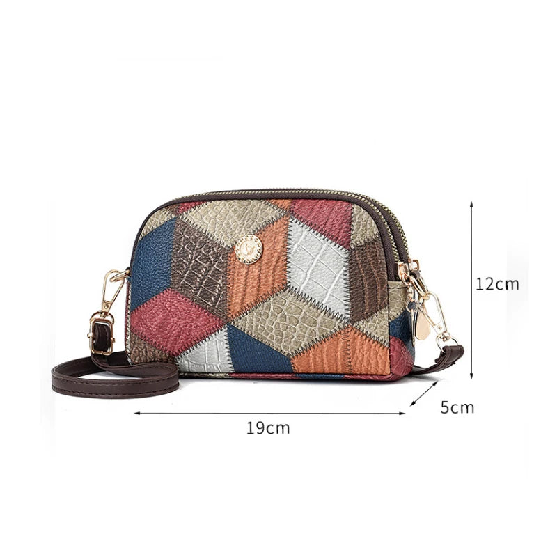 Vintage Shell Hobo Bag | Structured Patchwork PU Leather Tote Luxegan