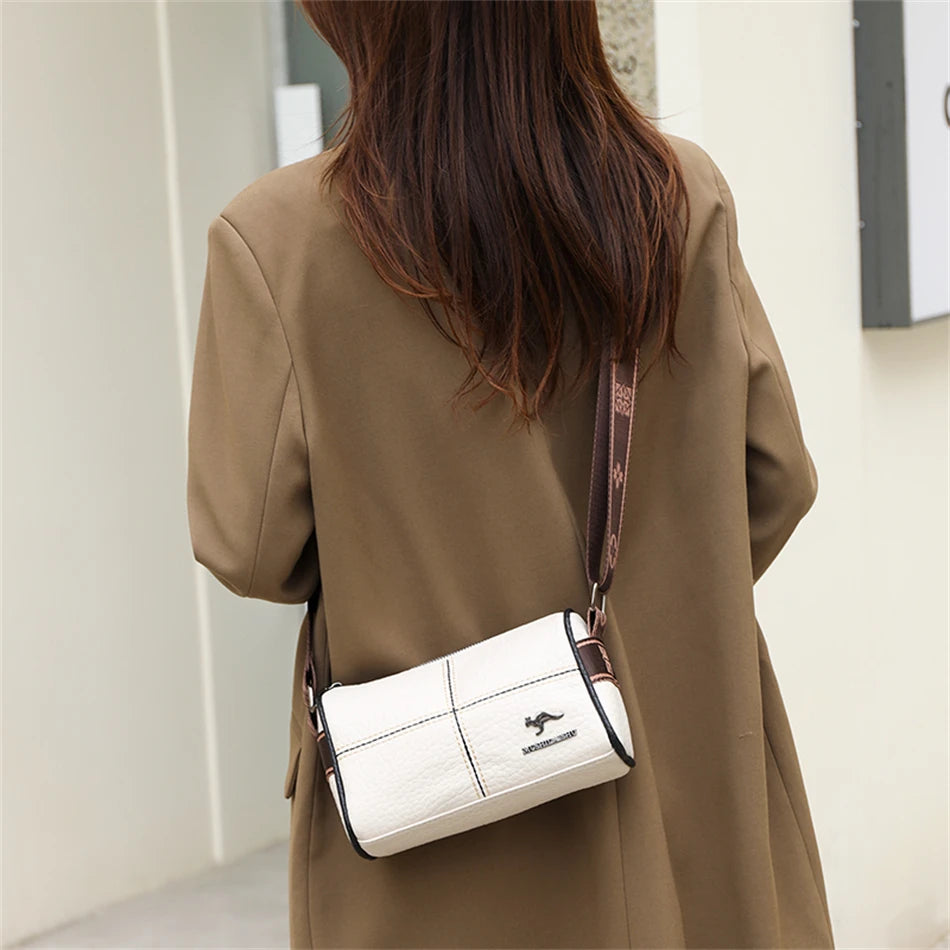 100% Genuine Cow Leather Crossbody Bag | Luxury Women’s Barrel-Shaped Handbag | High-Quality Sequined Shoulder Bag | Premium Ladies Messenger Bag & Sac A Main Luxegan