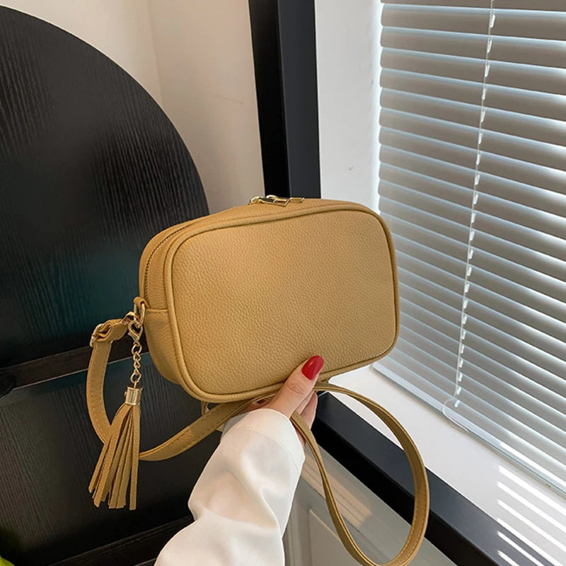 New Minimalist Shoulder Bag | Fashionable Large-Capacity Broad-Strap Underarm Bag | Elegant Versatile Crossbody Square Purse | "Dignified" Solid-Color Casual Satchel for Everyday Utility Luxegan